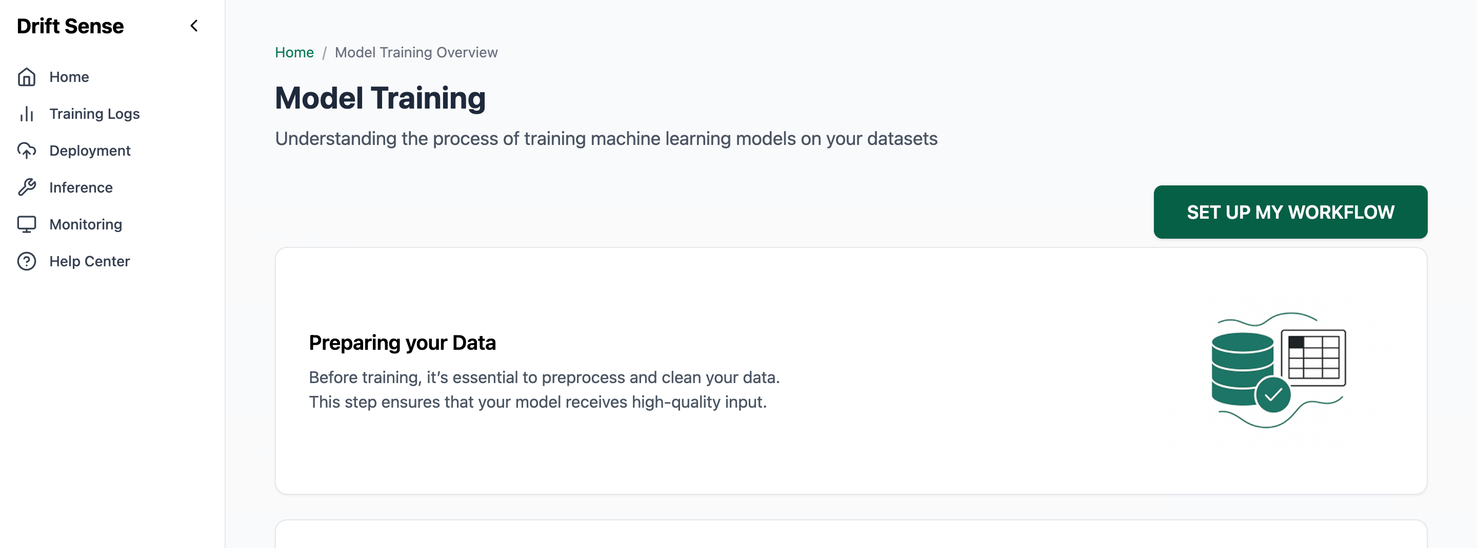 Model Training overview educational page